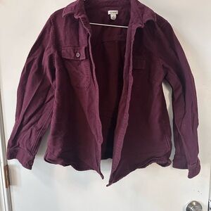 L.L. Bean Women's Deep Burgundy Utility shirt pet M